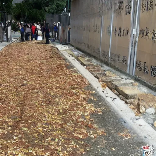 Image similar to 金属の槍が地面から出てきて手を突き刺している十字架上の女性、赤い反射液が彼女の肩に届く