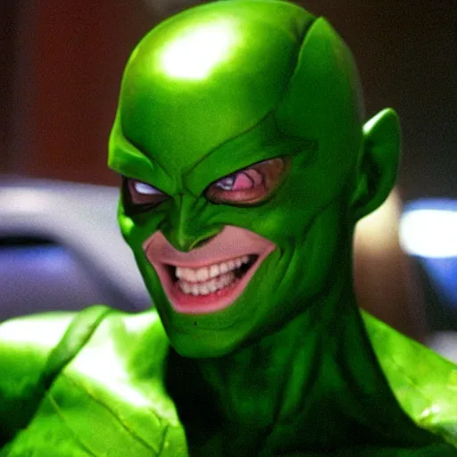Prompt: elon musk as the green goblin from spiderman ( 2 0 0 2 )