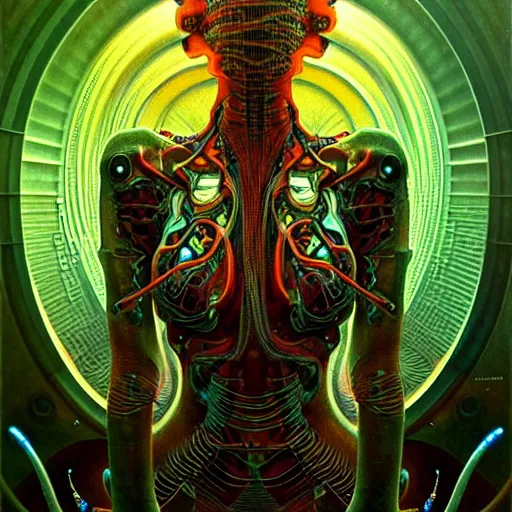 Prompt: extremely psychedelic beautiful brutalist cyborg organism infected by night. intricate, elegant, highly detailed, extremely lifelike photorealistic digital painting, artstation. steichen, gaston bussiere, tom bagshaw, brutalist cyberpunk alphonse mucha. elegant minimalism. anatomically correct vasculature. sharp focus. surreal lush cosmic hallucination