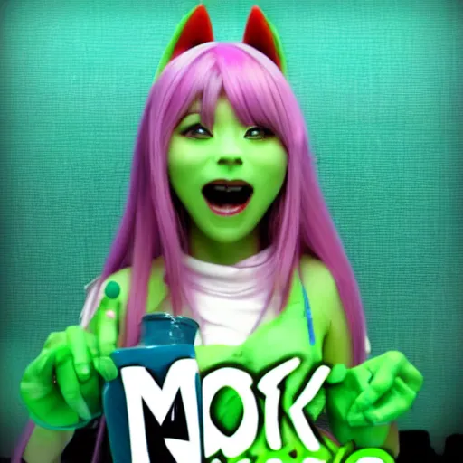Prompt: Screenshot of Miku Shrek Hatsune