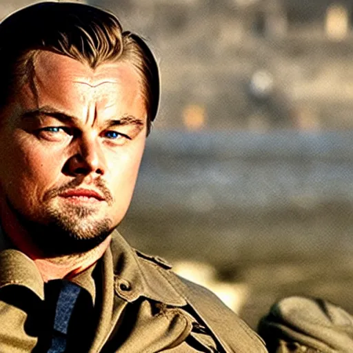 Prompt: Leonardo Dicaprio starring in saving private Ryan