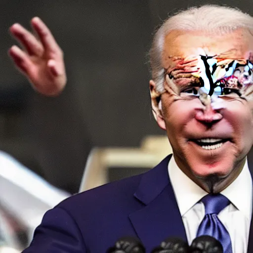 Image similar to joe biden making a gang sign