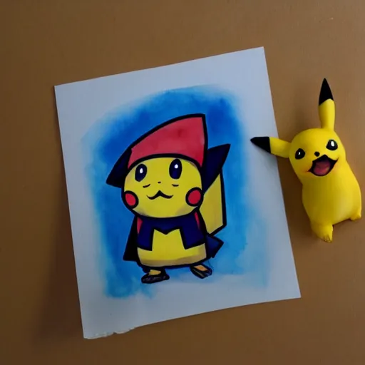 Image similar to Pikachu cosplaying as Umaru-chan, watercolor painting