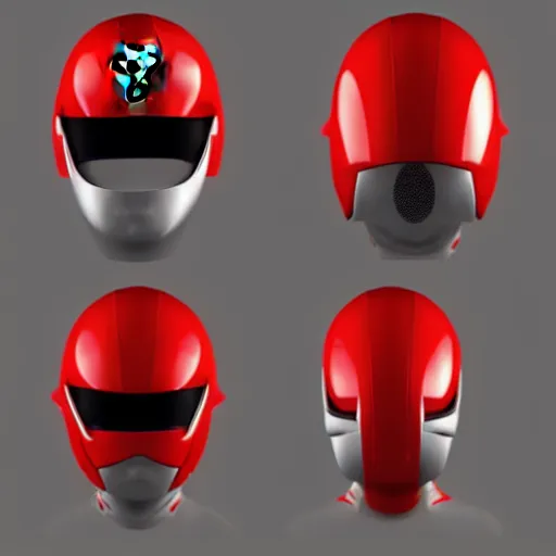 Prompt: Tokusatsu character based on Ferrari, red mechanical skinny body, chest plate with Ferrari logo, stylized motorcycle helmet, unreal engine, 3D model