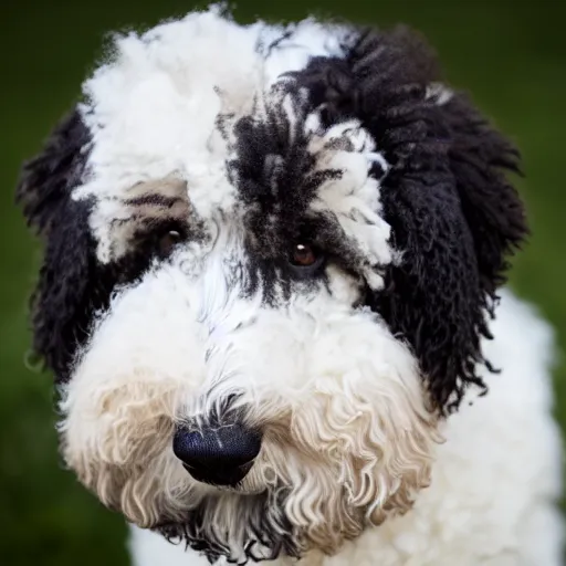 Image similar to portrait of sheepadoodle, xf iq 4, f / 1. 4, iso 2 0 0, 1 / 1 6 0 s, 8 k, sense of depth, in - frame