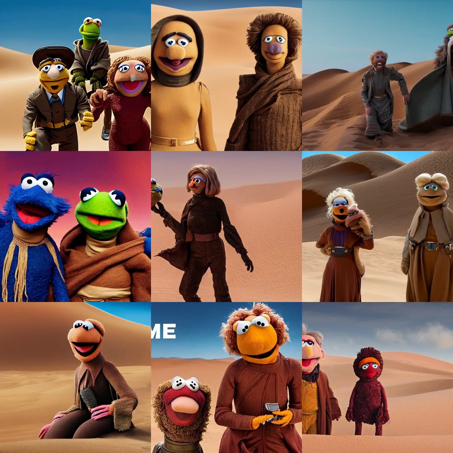 Prompt: muppet version of the movie Dune (2021)