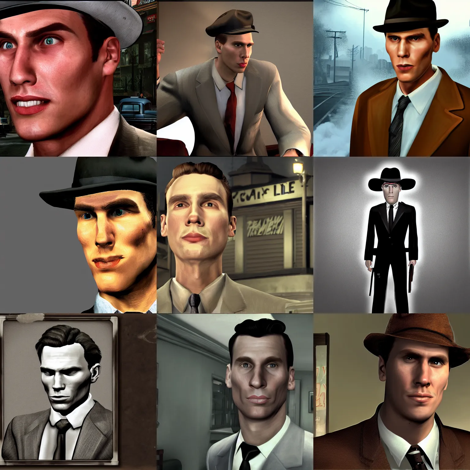 Prompt: portrait of jerma985 in L.A. Noire, gaming, detailed, 4k