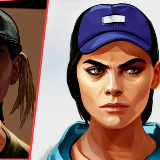 Image similar to Cara Delavigne as a GTA V character