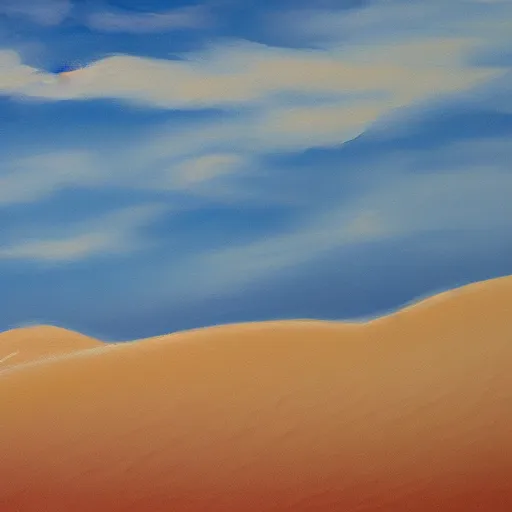 Prompt: a painting of desert dunes with blue outlines, trending on artstation