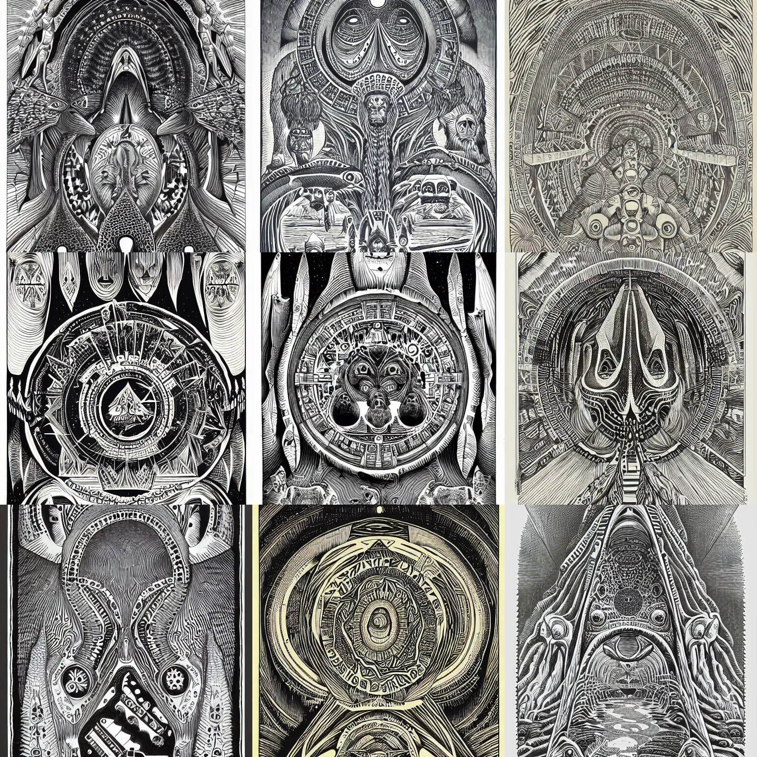 Prompt: a ilustration of a spiritual selknam stone arch, engraving, by joe fenton, aboriginal, symmetrically centered