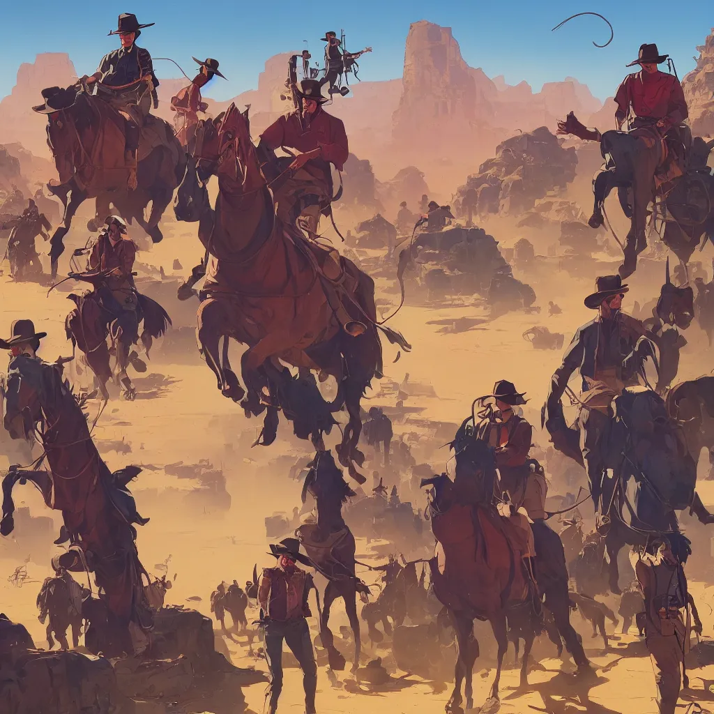 Image similar to western background stylized, art gta 5 cover, official fanart behance hd artstation by jesper ejsing, by rhads, makoto shinkai and lois van baarle, ilya kuvshinov, ossdraws, by feng zhu and loish and laurie greasley, victo ngai, andreas rocha, john harris