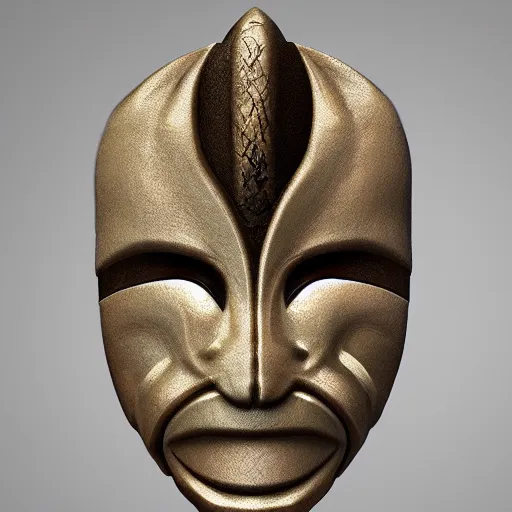 Prompt: a science fiction original concept mask symmetric