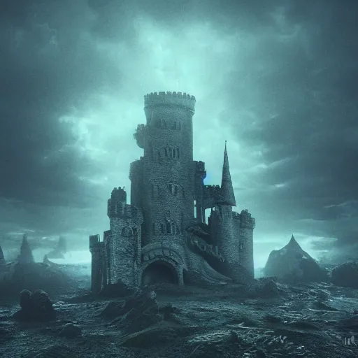 Prompt: a lovecraftian horror castle scene, cinematic, arstation, detailed, octane,