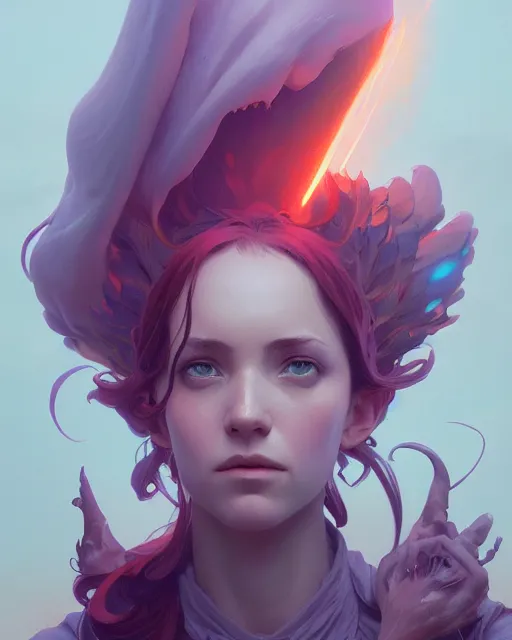 Image similar to highly detailed vfx portrait of a fantasy mage, unreal engine, greg rutkowski, loish, rhads, beeple, makoto shinkai and lois van baarle, ilya kuvshinov, rossdraws, tom bagshaw, alphonse mucha, global illumination, detailed and intricate environment