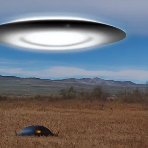 Prompt: realistic ufo sighting photographic evidence with skully in the foreground