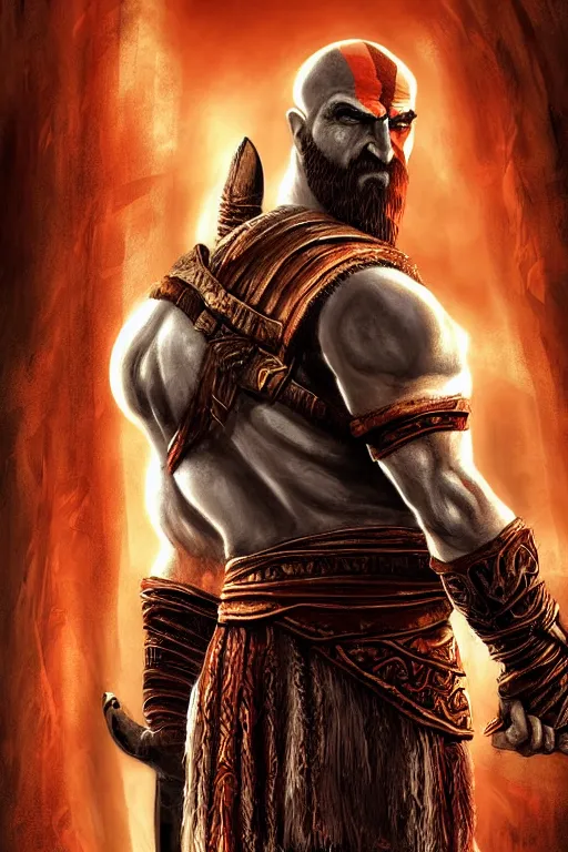 Image similar to poster for game god of war, highly detailed, centered, digital painting