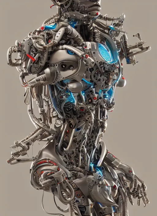 Prompt: extremely detailed cyborg by James Jean, global illumination, sub-surface scattering