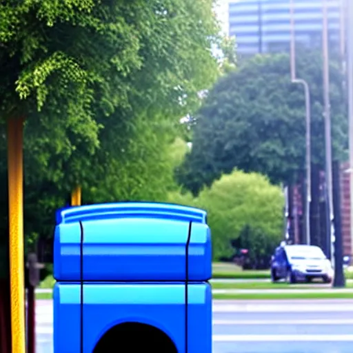 Image similar to blue truck stuck on a street light pole