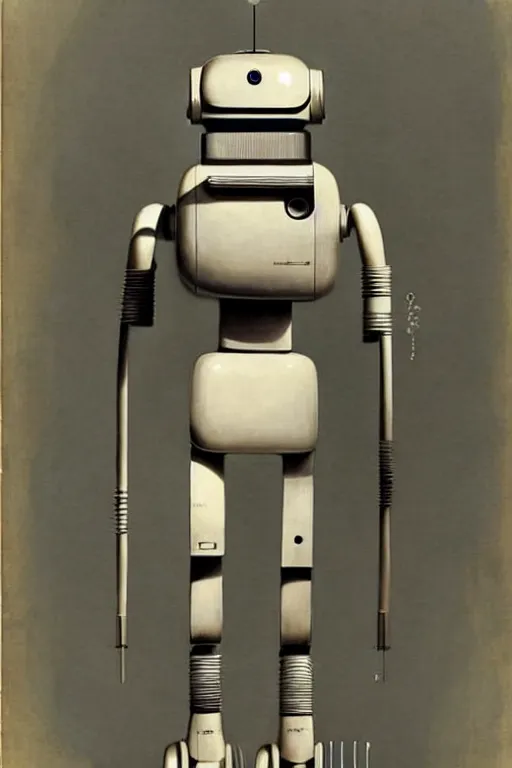 Image similar to (((((2050s Ingo Maurer Dieter Rams Charles Eames robot . muted colors.))))) by Jean-Baptiste Monge !!!!!!!!!!!!!!!!!!!!!!!!!!!