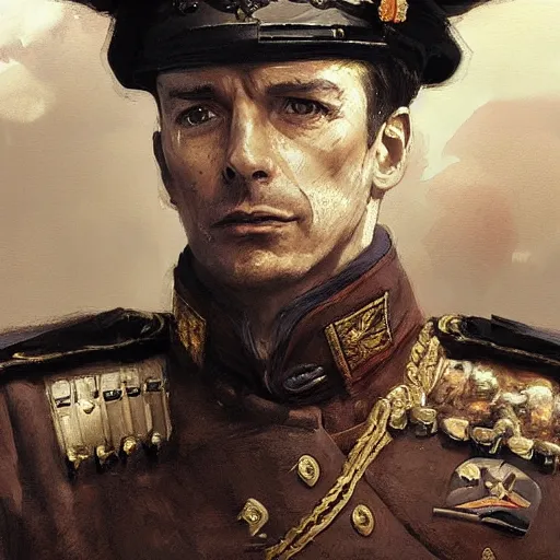 Image similar to portrait of a spanish admiral alvaro de bazan, colourised, face portrait, epic, tragic, military art, fantasy, dieselpunk, hd shot, digital portrait, beautiful, artstation, comic style, by artgerm, guy denning, jakub rozalski, magali villeneuve and charlie bowater