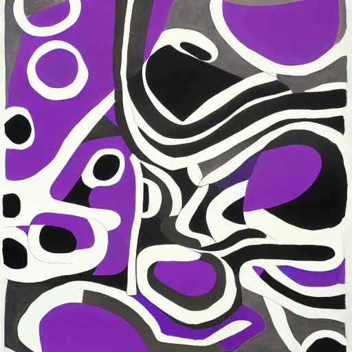 Prompt: a large purple and black artwork is displayed, an abstract drawing by patrick heron, trending on behance, generative art, repeating pattern, biomorphic, photoillustration