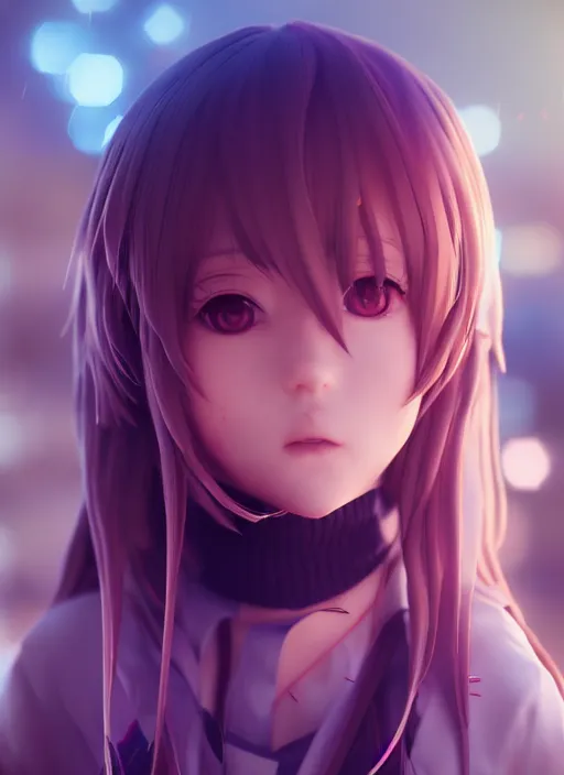 Prompt: Portrait of a anime girl with bokeh, highly detailed, dramatic lighting, octane render, 4K