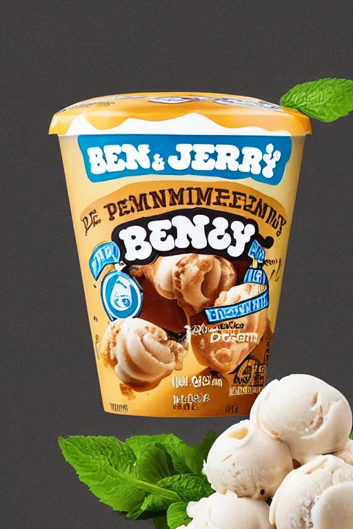 Image similar to ben and jerry's pelmeni flavoured ice cream, product photography, highly detailed packaging