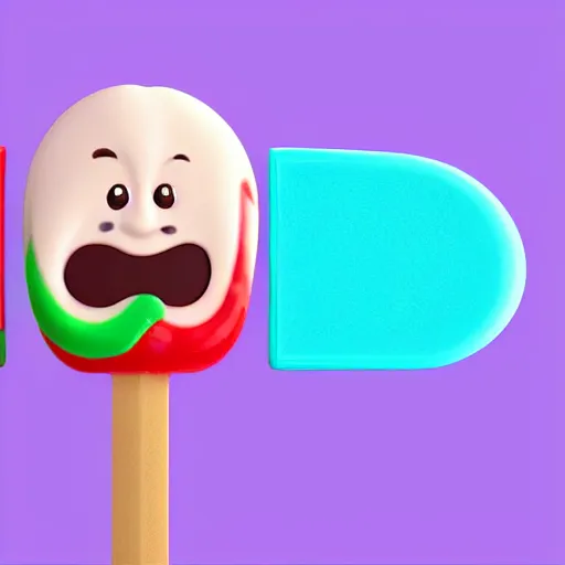 Image similar to ice cream popsicle that looks like captain kangaroo octane render