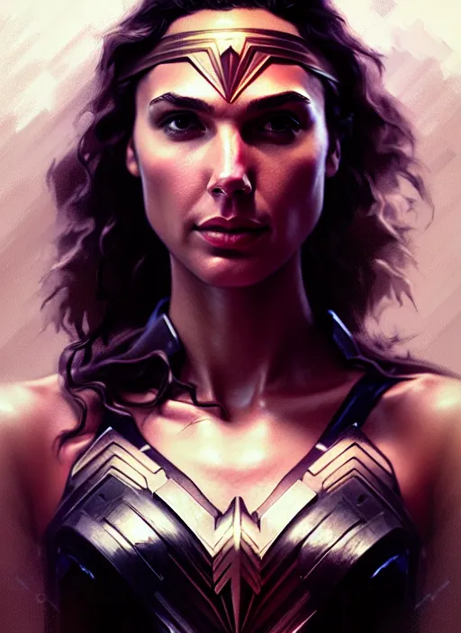 Image similar to a full body portrait of gal gadot, intricate, sharp focus, illustration, highly detailed, digital painting, concept art, matte, art by ruan jia and wlop and greg rutkowski, masterpiece