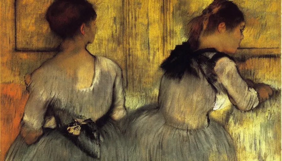 Image similar to edgar degas, woman, painting