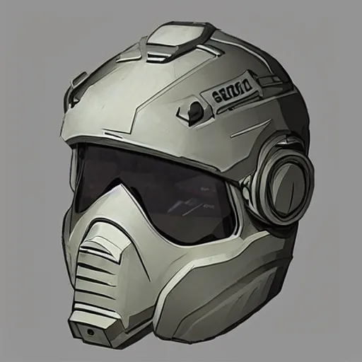 Image similar to sci fi enclosed recon helmet design realistic concept art