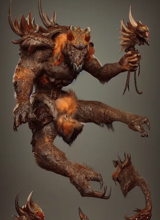 Image similar to а fantasy Proto-Slavic mythology evil animals inspired blizzard games, full body, detailed and realistic, 4k, top-artstation, octane render