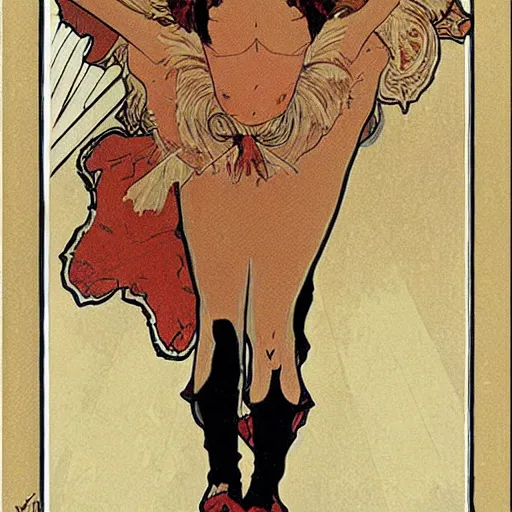 Prompt: devil never cry by mucha