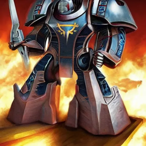 Image similar to elon musk warhammer 4 0 k