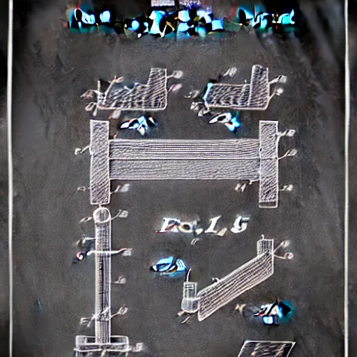 Image similar to sleeping man as a patent drawing. looking at camera. technical drawing. mathematical.