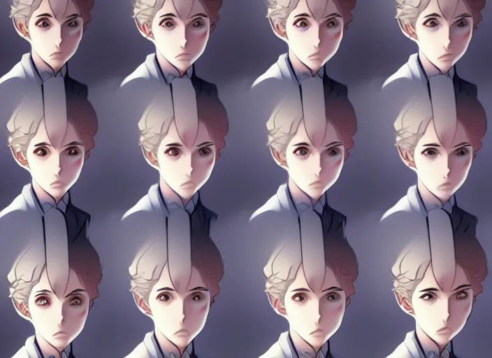 Image similar to 1 8 5 5 nurse, character face study, multiple angles, directions and moods. faces only, concept art finely detailed perfect art, painted by greg rutkowski makoto shinkai takashi takeuchi studio ghibli, pinterest, cevagraf comics