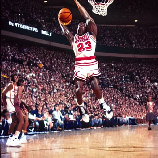 Prompt: michael jordan dunking