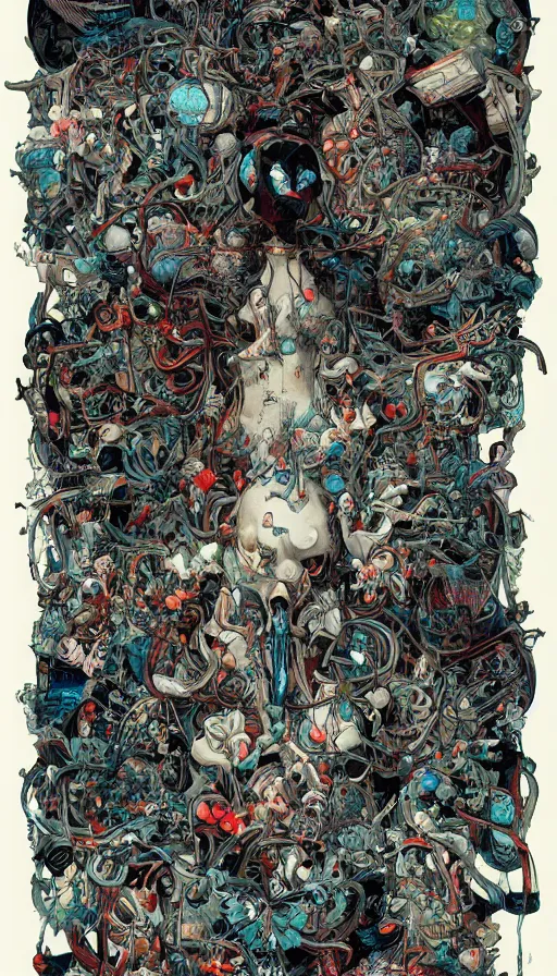 Image similar to The end of an organism, by James Jean