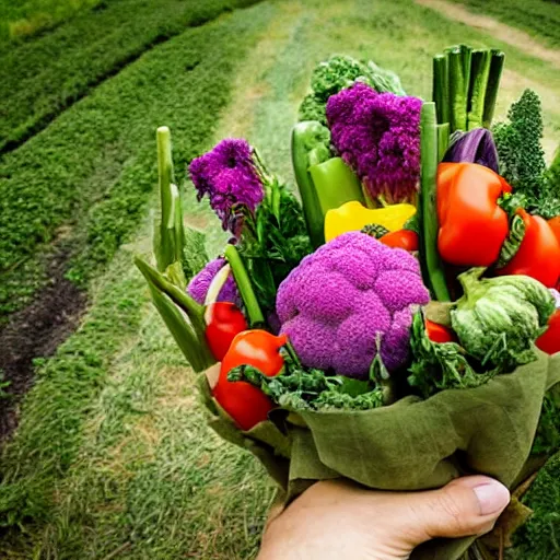 Image similar to the vegetables have their hands full of flowers