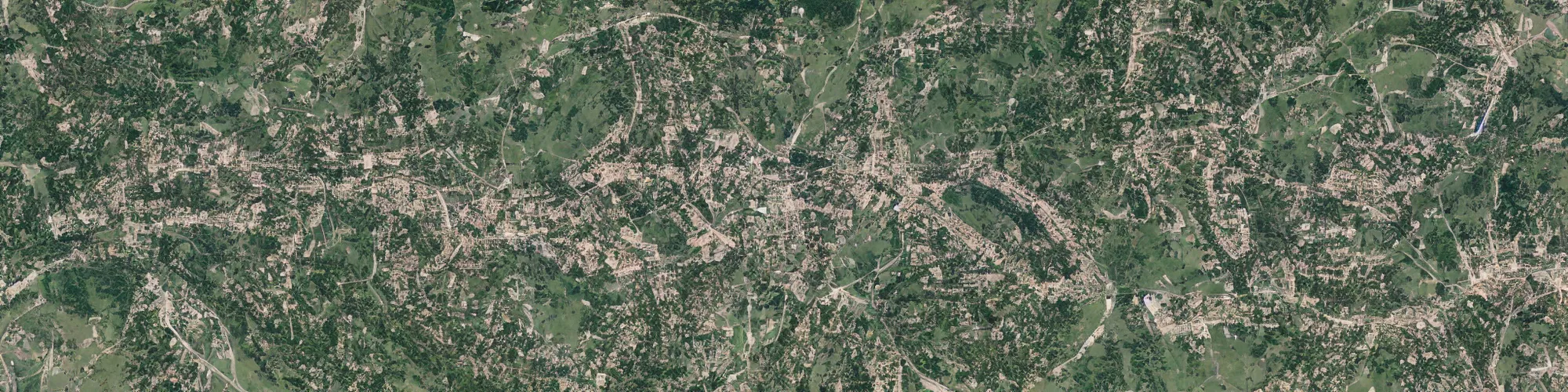 Image similar to satellite view of a town shaped like an alligator