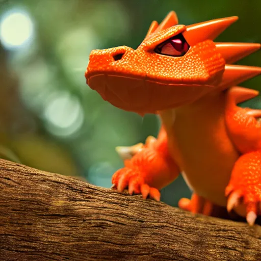 Prompt: national geographic photo of charmeleon, pokemon in the wild, intricate, portrait, 8 k highly professionally detailed, hdr, award winning