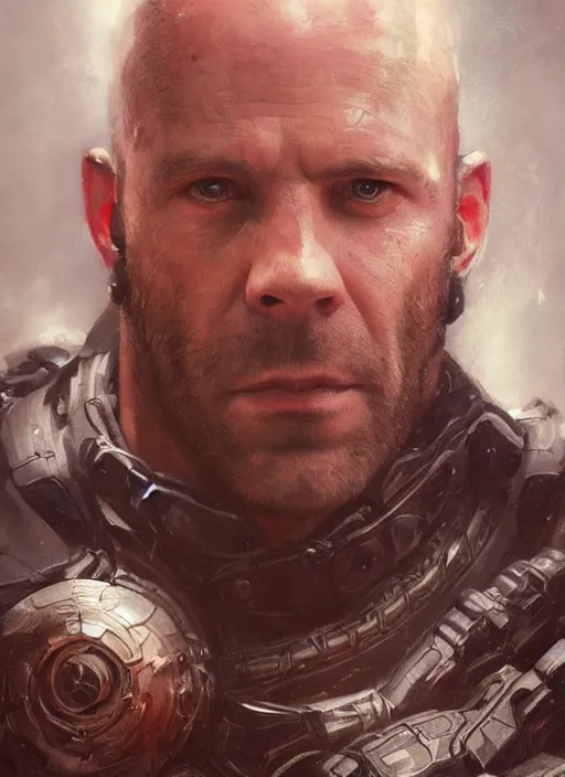 Image similar to Portrait of Jason Stratham, marvel comics, dark, intricate, highly detailed, smooth, artstation, digital illustration by Ruan Jia and Mandy Jurgens and Artgerm and Wayne Barlowe and Greg Rutkowski and Frank Frazetta