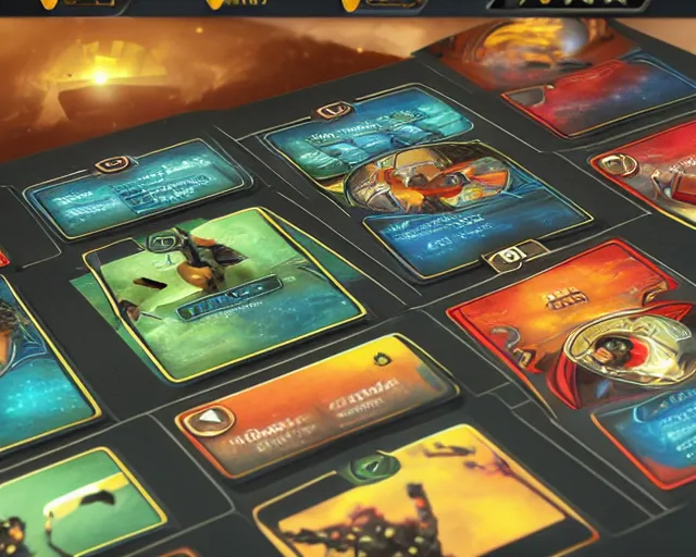 Image similar to futuristic nft card game, full - view