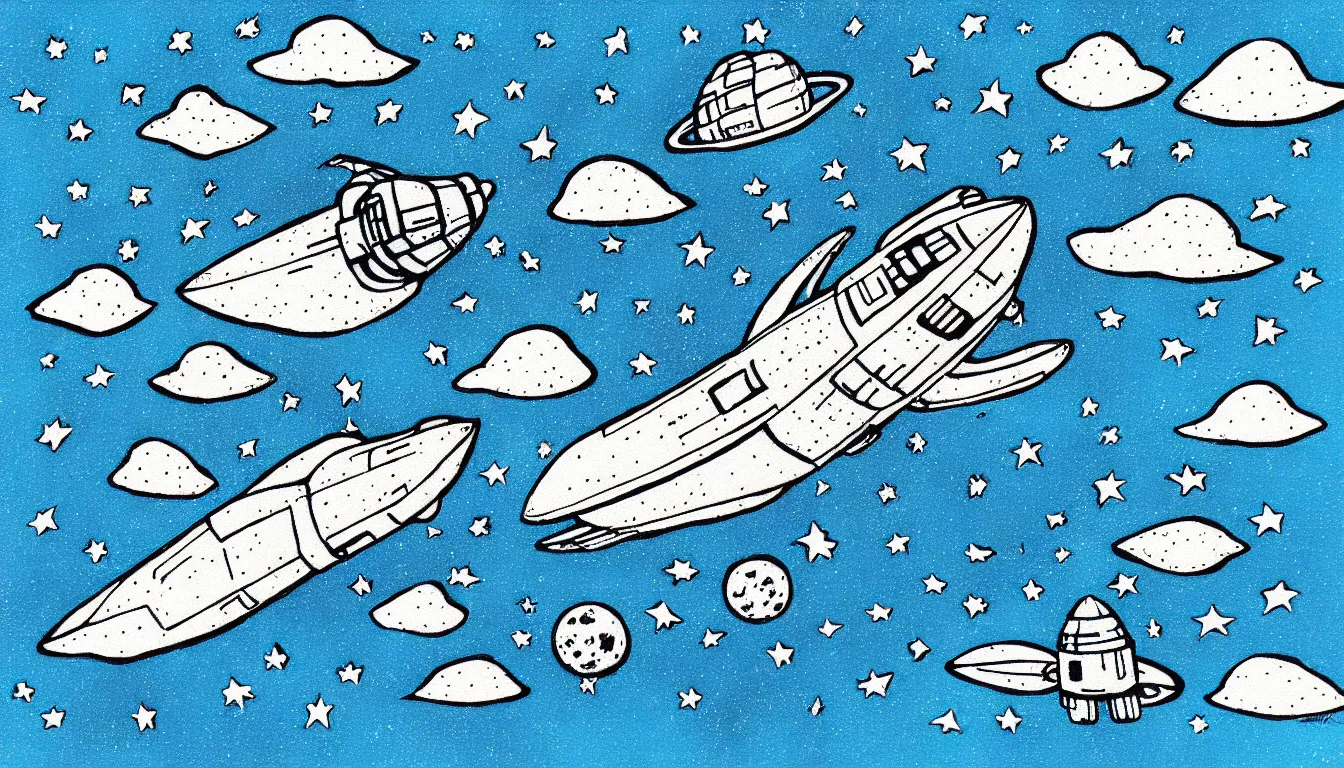 Image similar to spaceship in the sky by traditionnal rizoprint