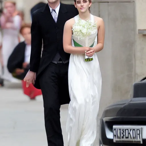 Prompt: Emma watson looked too good in that wedding dress emma watson being carried