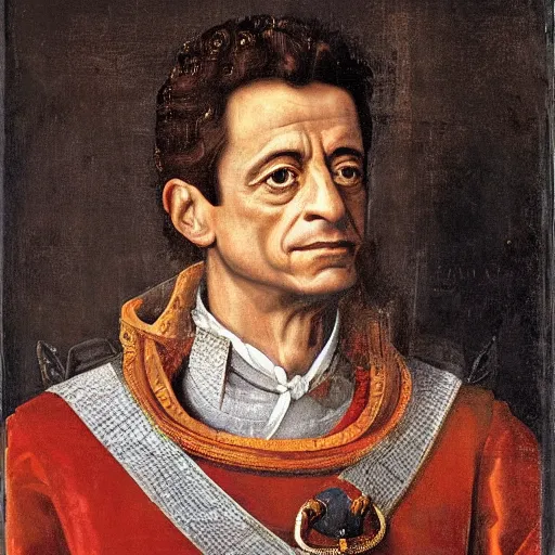 Image similar to renaissance portrait of Nicolas Sarkozy as a french king