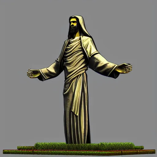 Prompt: cyberpunk christ the redeemer, 3 d render