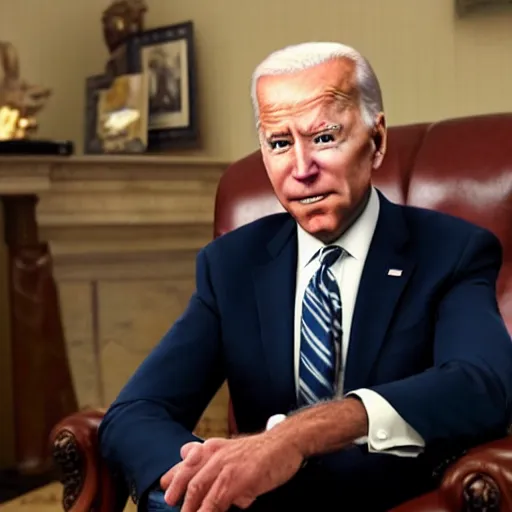 Prompt: joe biden watching anime in the whitehouse, photo, realistic, detailed