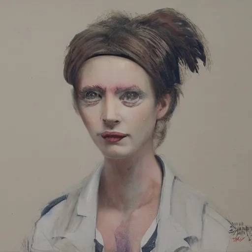 Image similar to clowncore pastel punk young hospital nurse wearing stylish uniform. detailed, portrait, 8 k, artwork by jean - baptiste monge