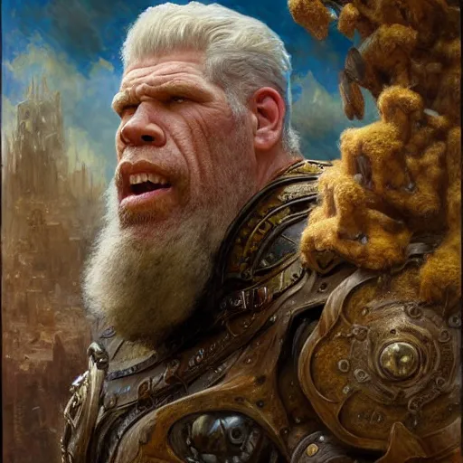 Prompt: ron perlman as a fantasy giant, highly detailed painting by gaston bussiere, craig mullins, j. c. leyendecker, 8 k